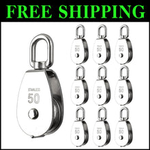 Load image into Gallery viewer, Durable 10 Pcs Heavy-Duty Pulley Block Set, Ideal for Indoor &amp; Outdoor Use