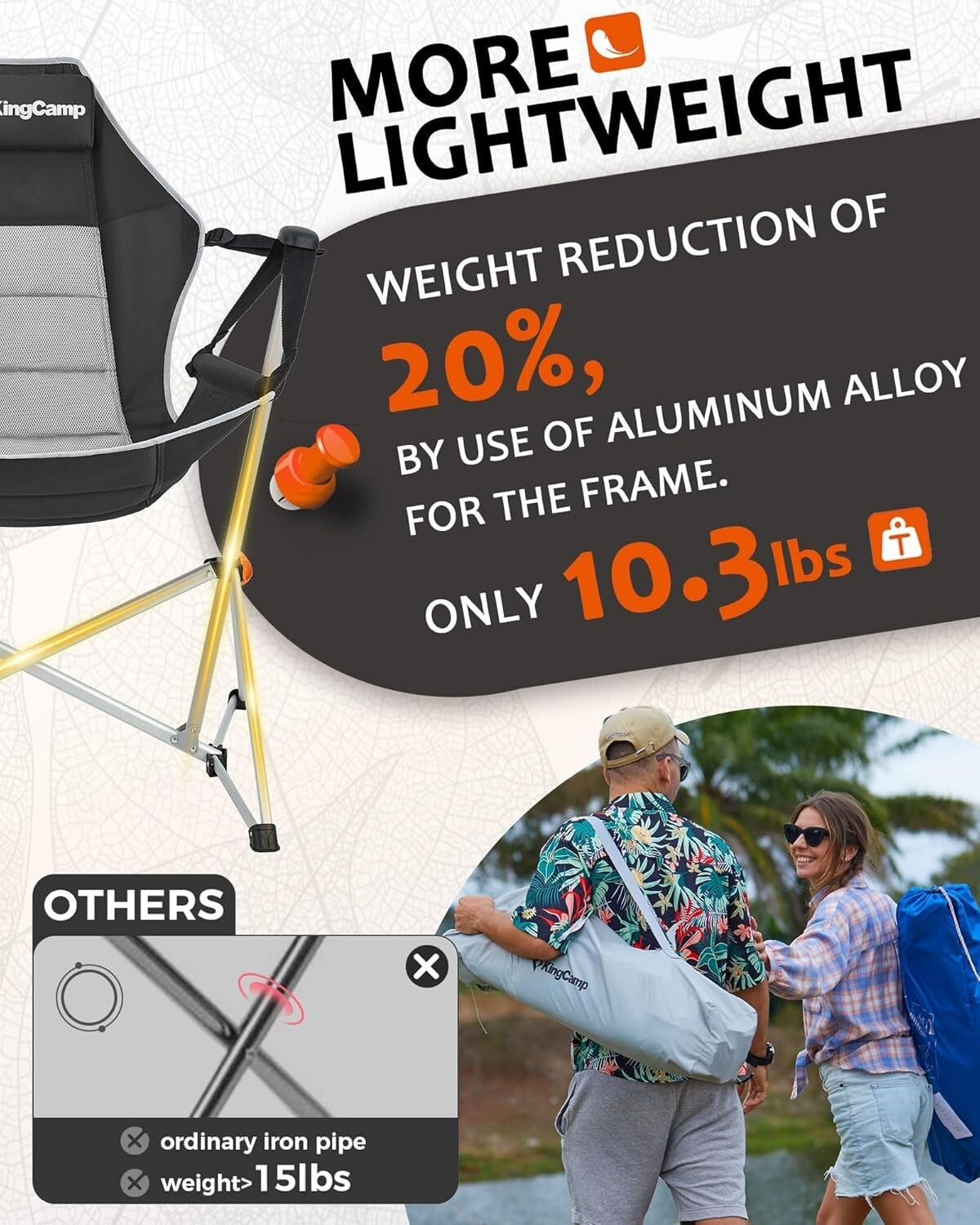 Aluminum Alloy Hammock Chair - Folding Rocker with Mesh Back for Camping Comfort