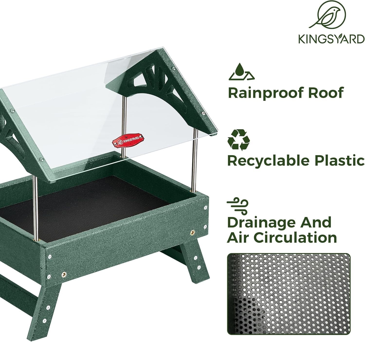 Eco-Friendly Ground Bird Feeder - 5 lbs Capacity for Wild Birds & Squirrels