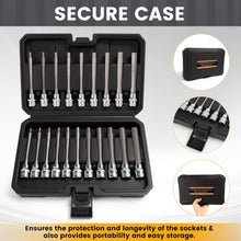 Load image into Gallery viewer, 20PC Extra Long Allen Hex Socket Set - Chrome Vanadium Steel with Case