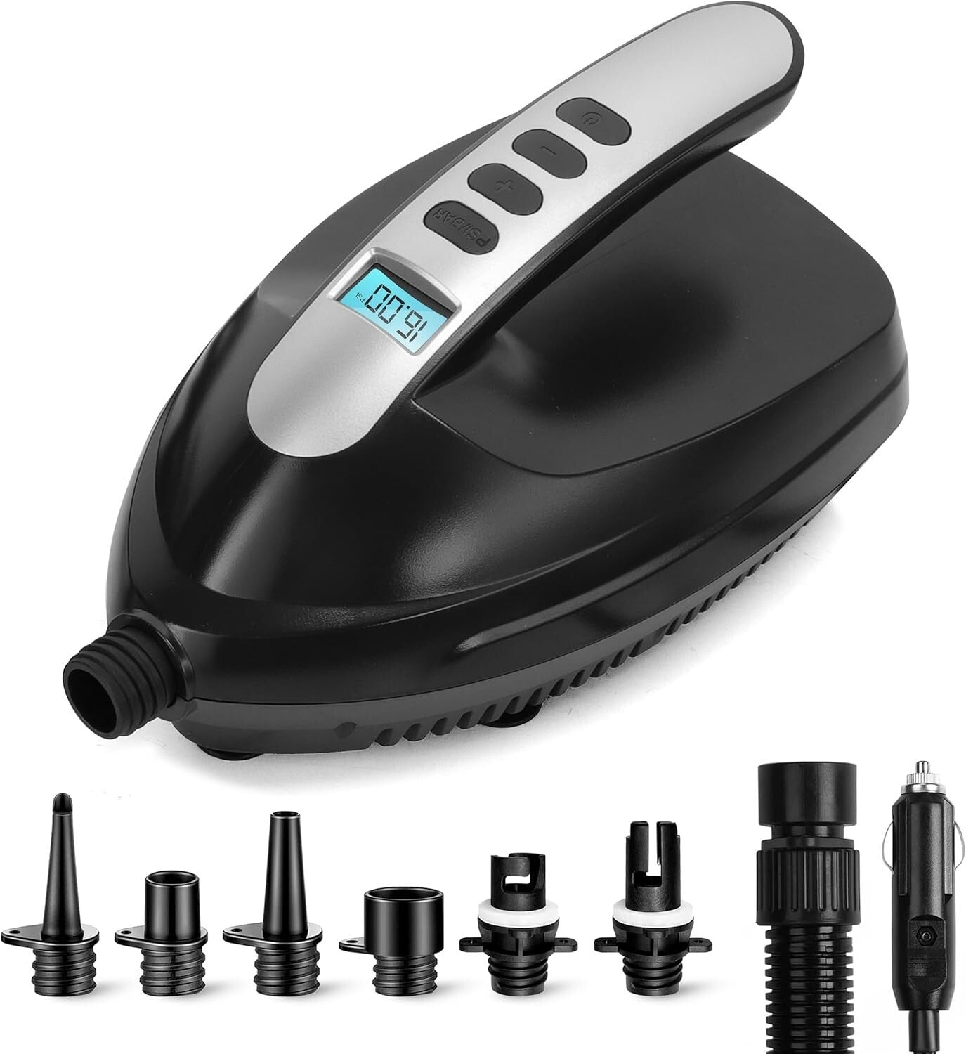 Quick Inflate Electric Pump with LCD Display for Paddle Boards & More - 12V