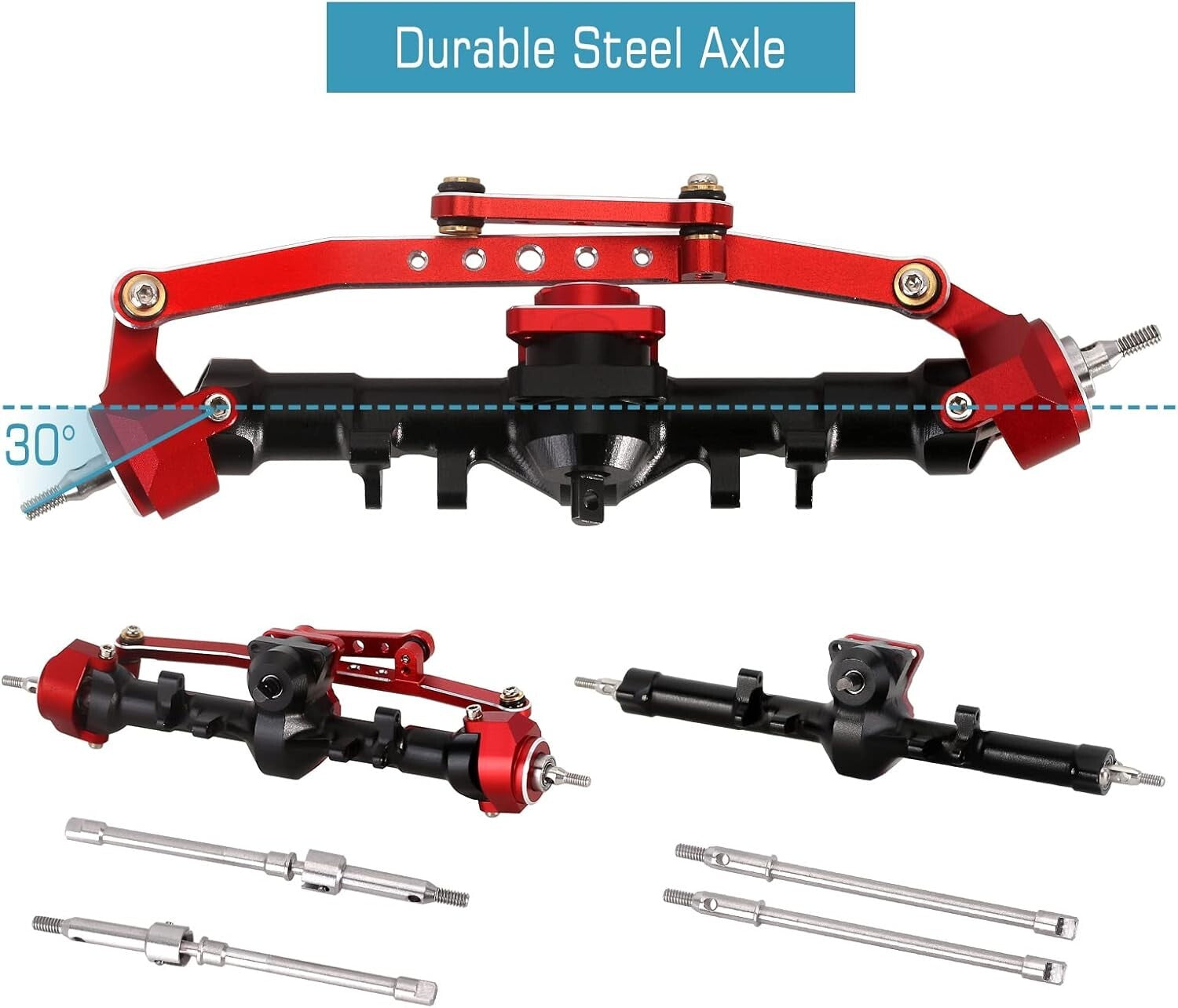 +4mm Extended RC Axles Set for Bronco, Gladiator, Deadbolt - Enhanced Stability