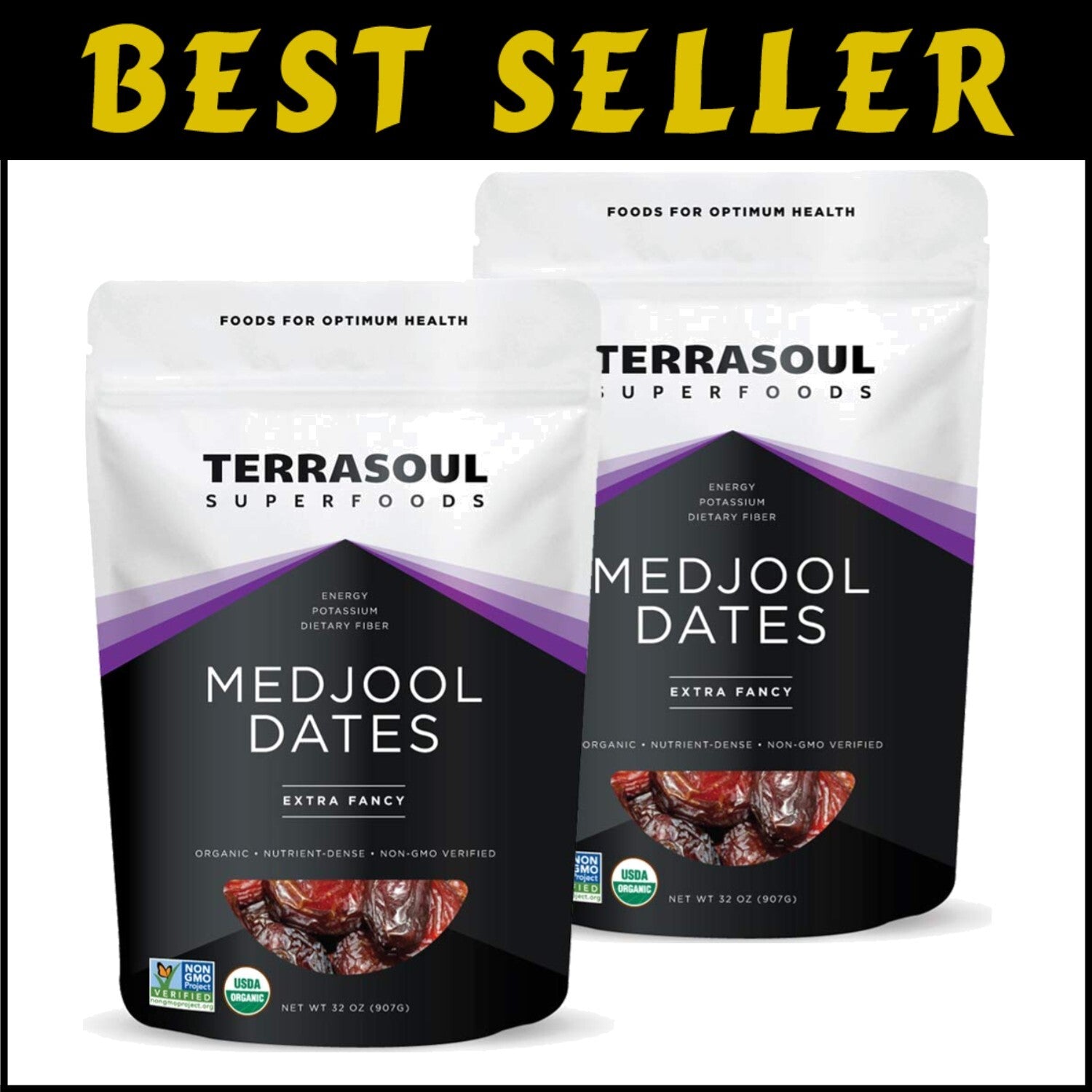 Organic Medjool Dates 4 Lbs - Soft, Chewy, Sweet Caramel Flavor | Gluten-Free
