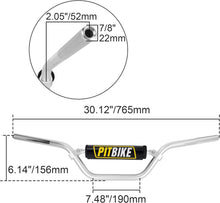 Load image into Gallery viewer, Lightweight Red &amp; Silver 7/8" Dirt Bike Handlebar Set - 1-Year Warranty Included