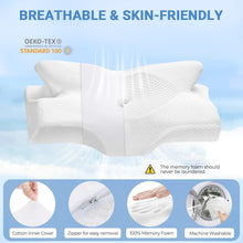 Load image into Gallery viewer, Breathable Removable Cover Memory Foam Pillow - Soft &amp; Supportive Sleep Comfort