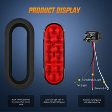 Load image into Gallery viewer, Waterproof 6-Inch Oval Tail Lights - 10LEDs with Flush Mount Grommets for Trucks