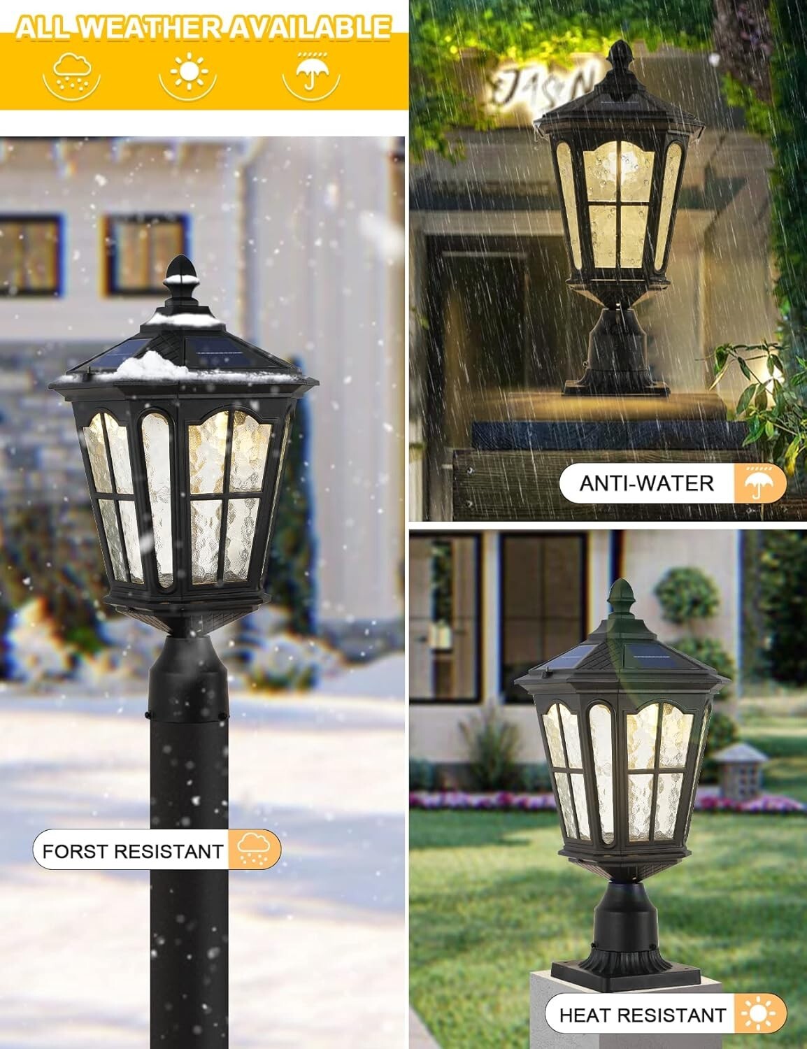 Versatile 20.5'' Solar LED Post Light with Classic Design for Outdoor Spaces