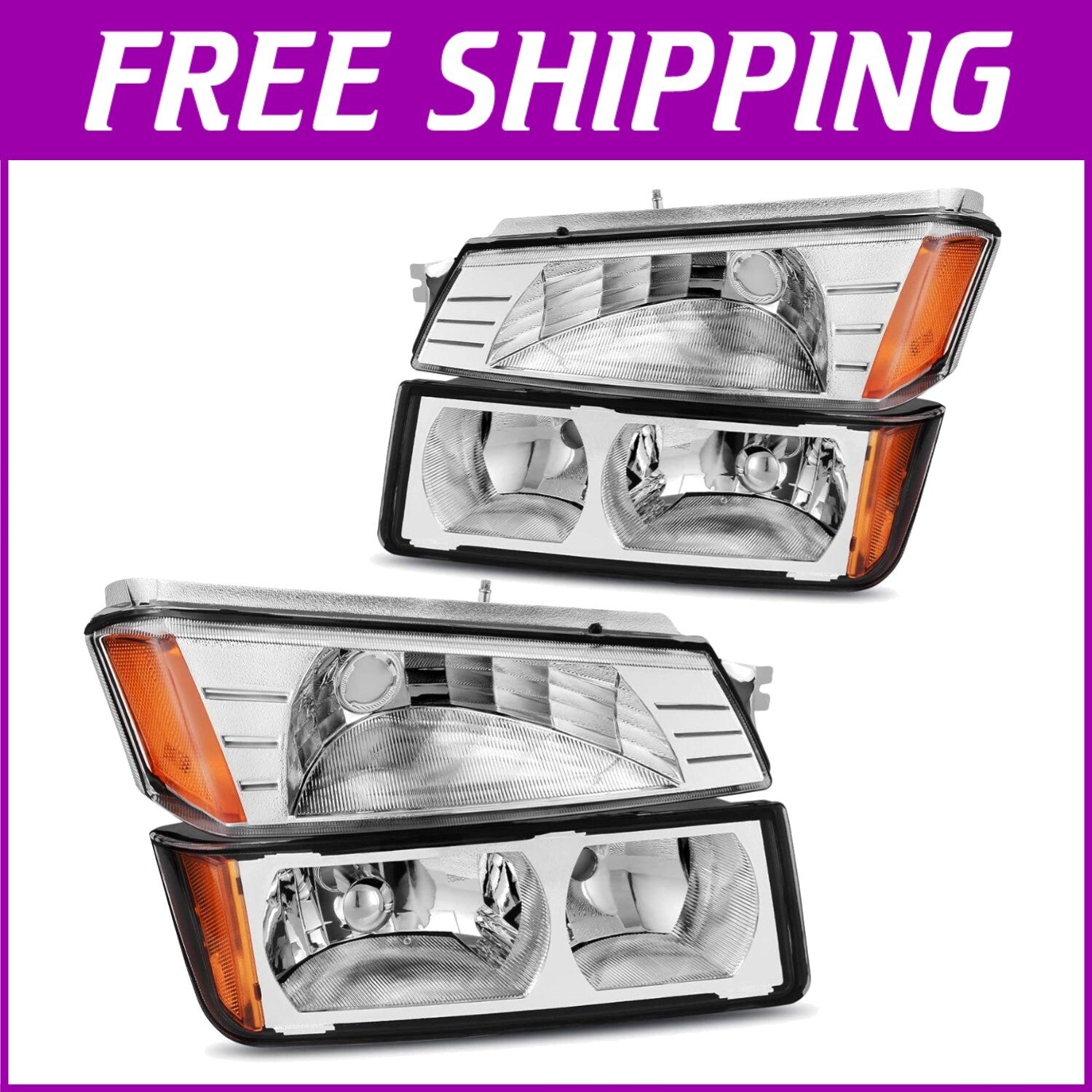 Chevy Avalanche Headlights with Chrome Housing & Enhanced Visibility - 2002-2006