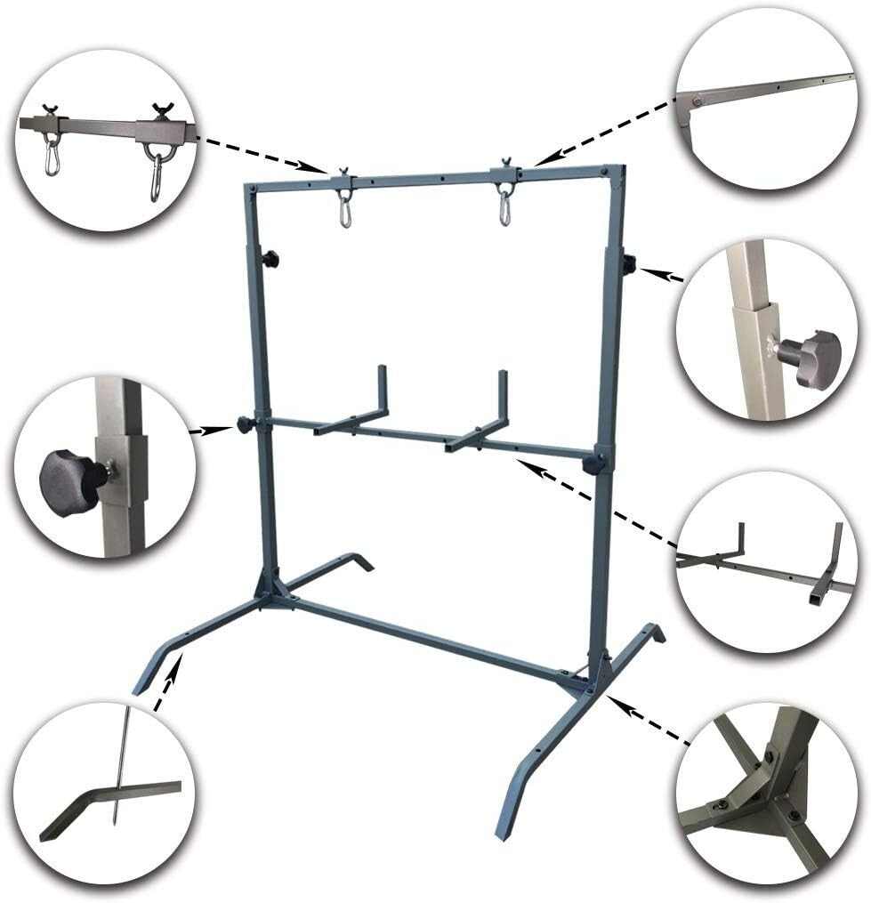 Adjustable Steel Archery Target Stand - Perfect for Uneven Grounds & Bag Targets