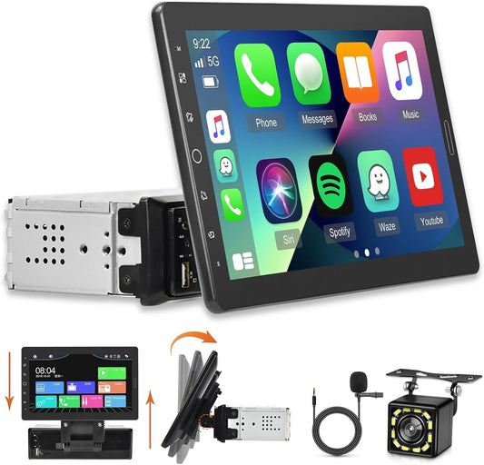 10.1" Single Din Car Stereo: Touchscreen, Bluetooth, & Backup Camera Compatible