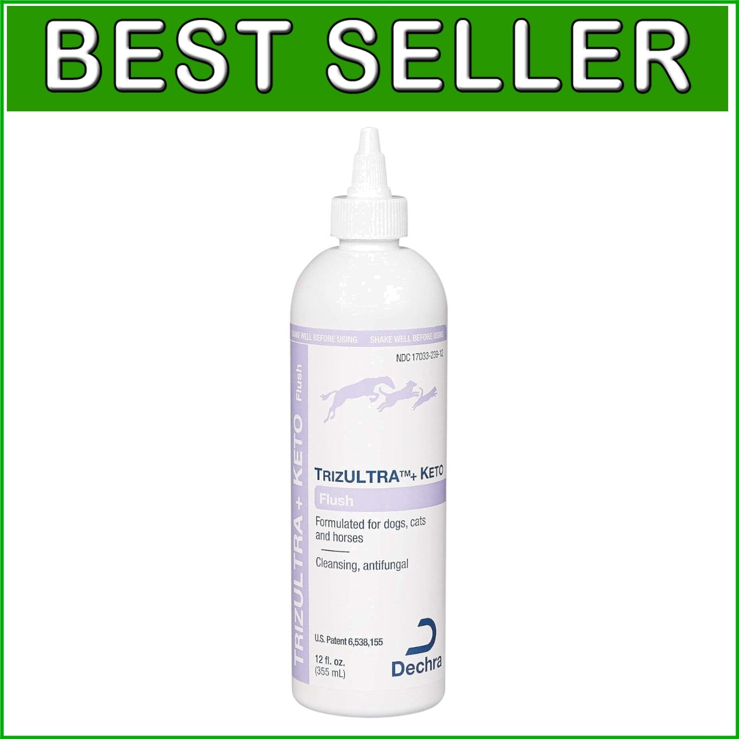 TrizULTRA + Keto Flush 12oz: Everyday Pet Ear & Skin Care Solution for All Pets