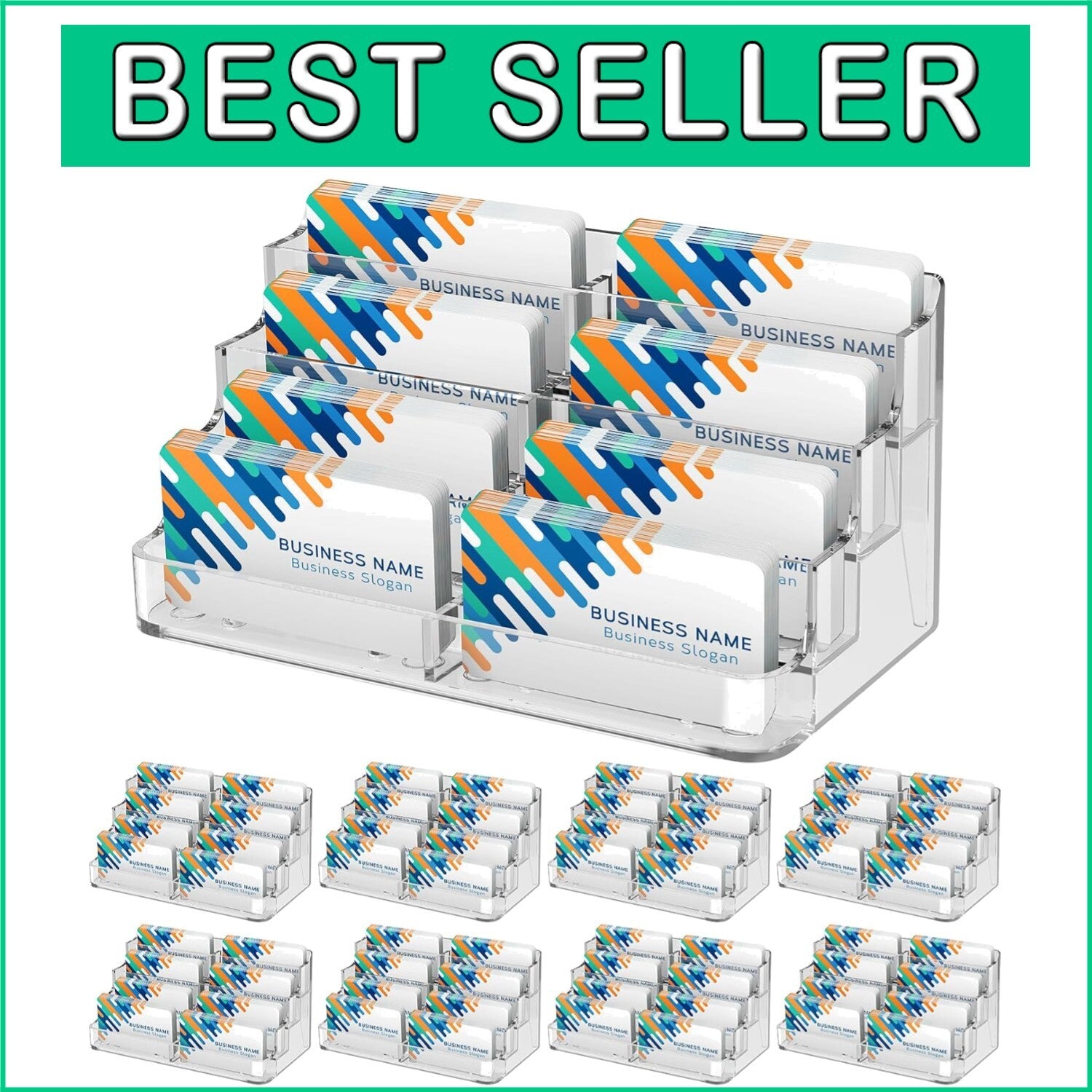 Elevate Your Desk with a Polished 8-Pack Acrylic Business Card Display Holder