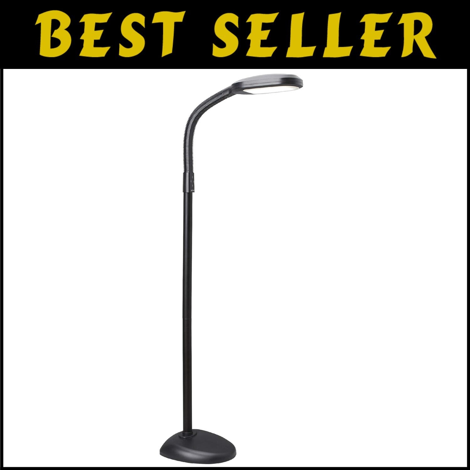 SmartLight Full Spectrum LED Floor Lamp: Adjustable Brightness, Gooseneck Design