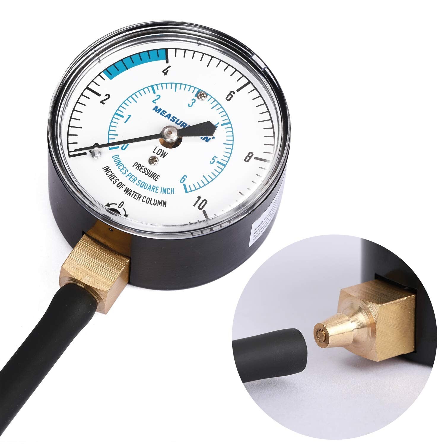 0-10" W.C. Manifold Pressure Test Kit with 40" Rubber Hose - Easy to Use & Store