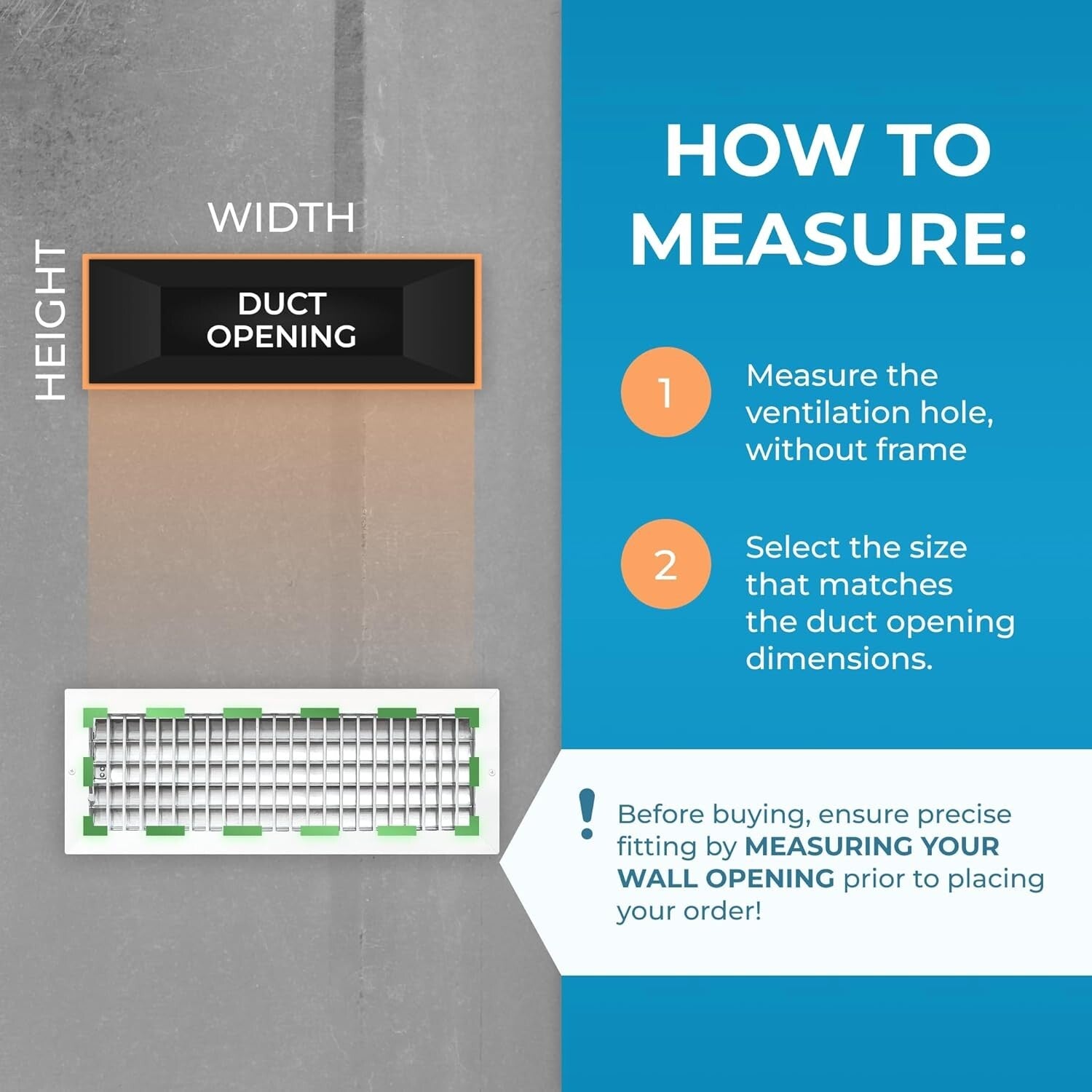 18 x 6 Inch Adjustable Air Vent Grille, Rust-Resistant and Elegant White Finish