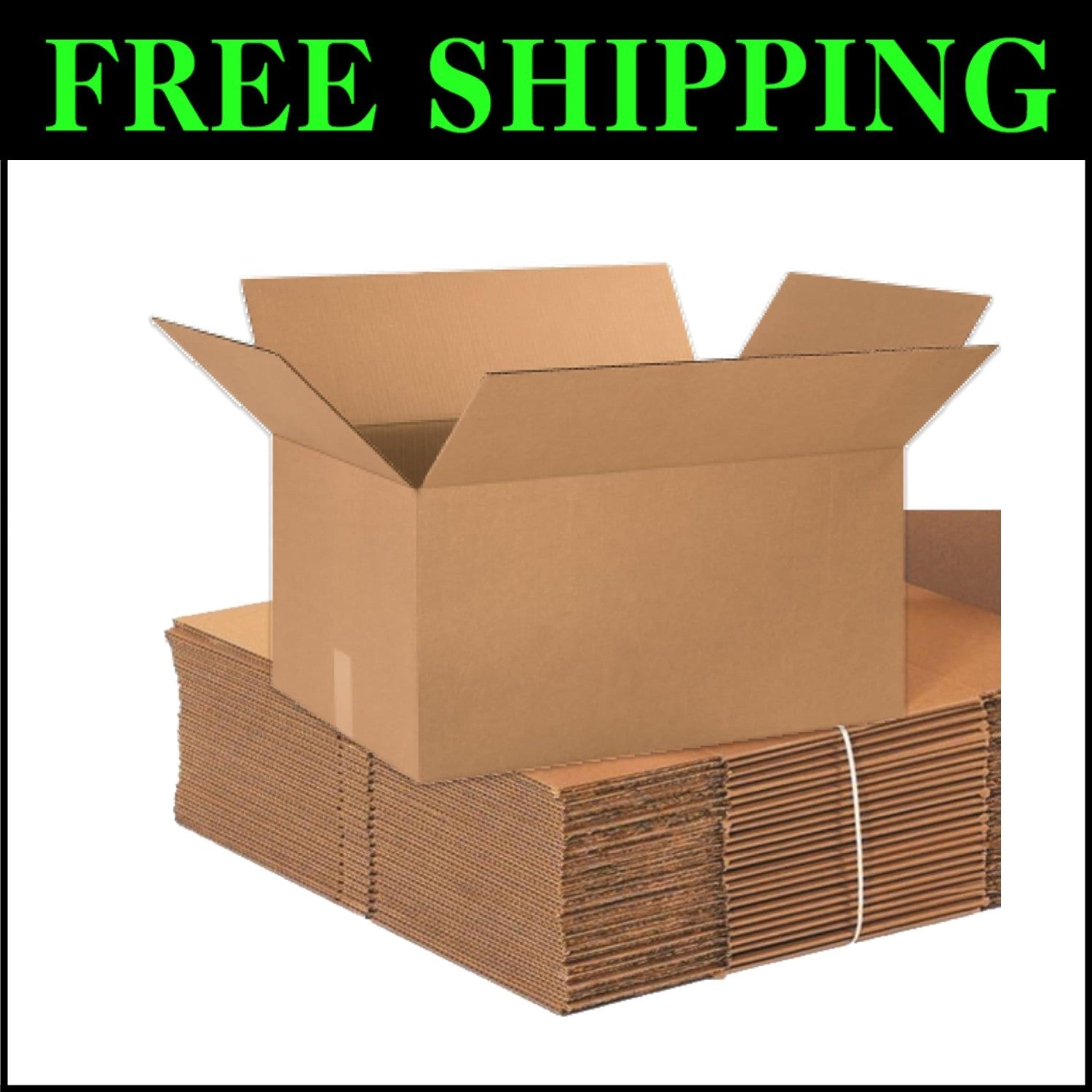 10-Pack Large Corrugated Boxes, 65 lb Capacity – Perfect for Shipping & Moving!