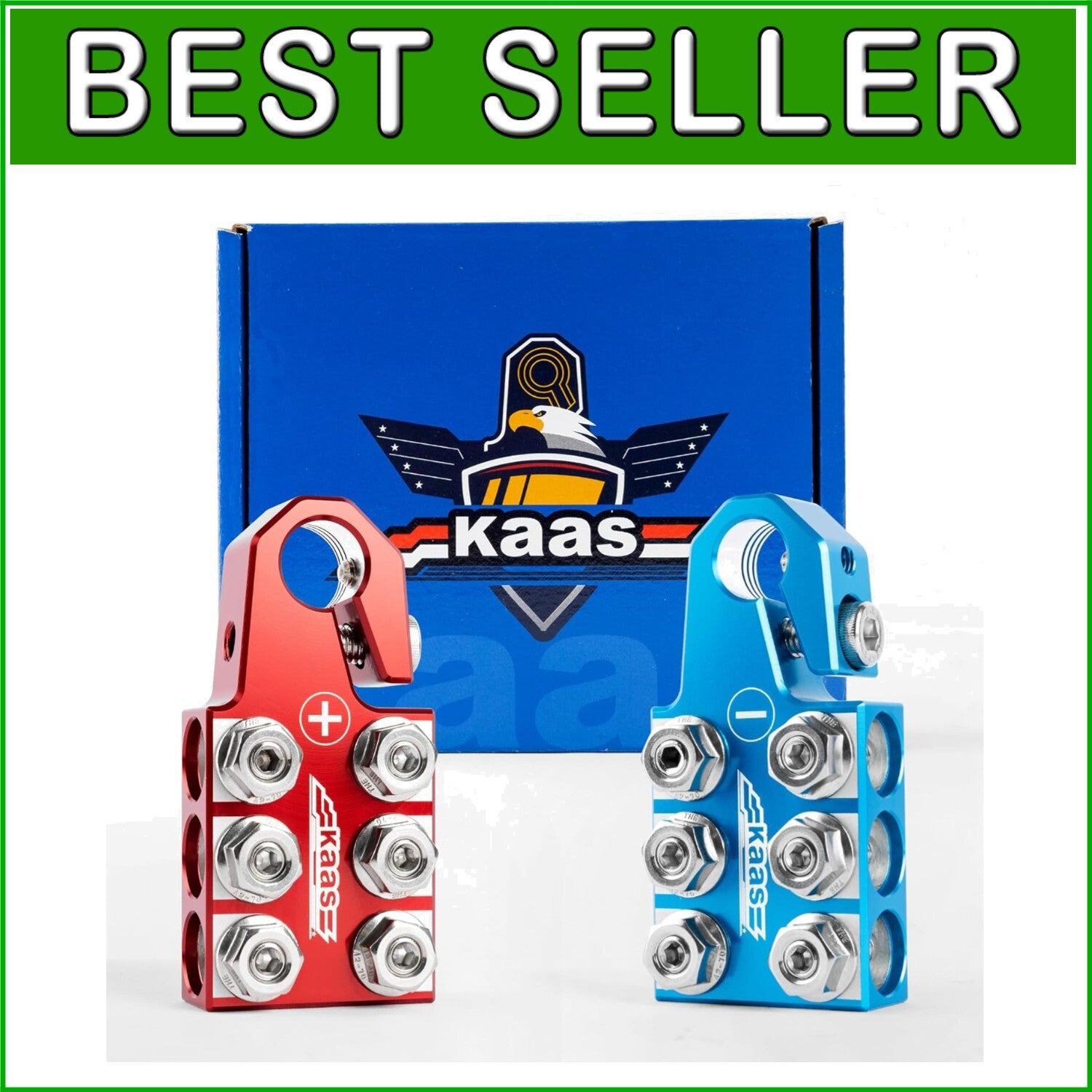 Durable Battery Terminal Clamps - Red & Blue Anode Top Post Set for All Vehicles