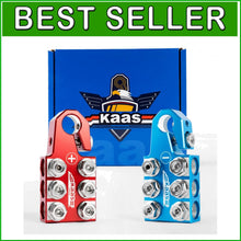 Load image into Gallery viewer, Durable Battery Terminal Clamps - Red &amp; Blue Anode Top Post Set for All Vehicles