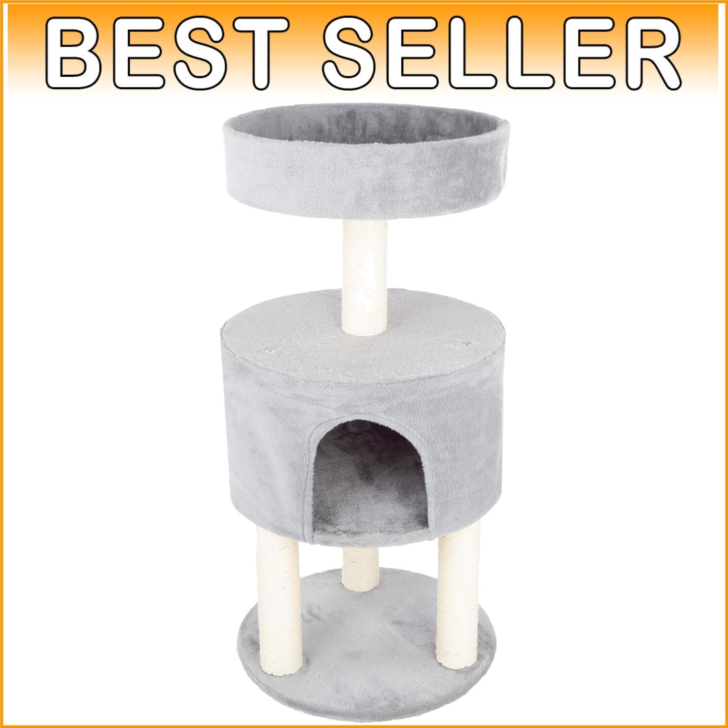 Deluxe Cat Tower with 4-Tier Levels, Plush Napping Spot, and Scratching Posts