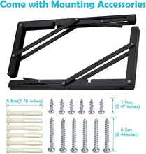 Load image into Gallery viewer, Stylish 20” Black Folding Brackets with 550 lb Load - Perfect for DIY Projects