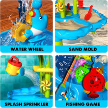 Load image into Gallery viewer, Versatile Water Table for Toddlers | 2-Tier Fountain with Building Parts &amp; Toys