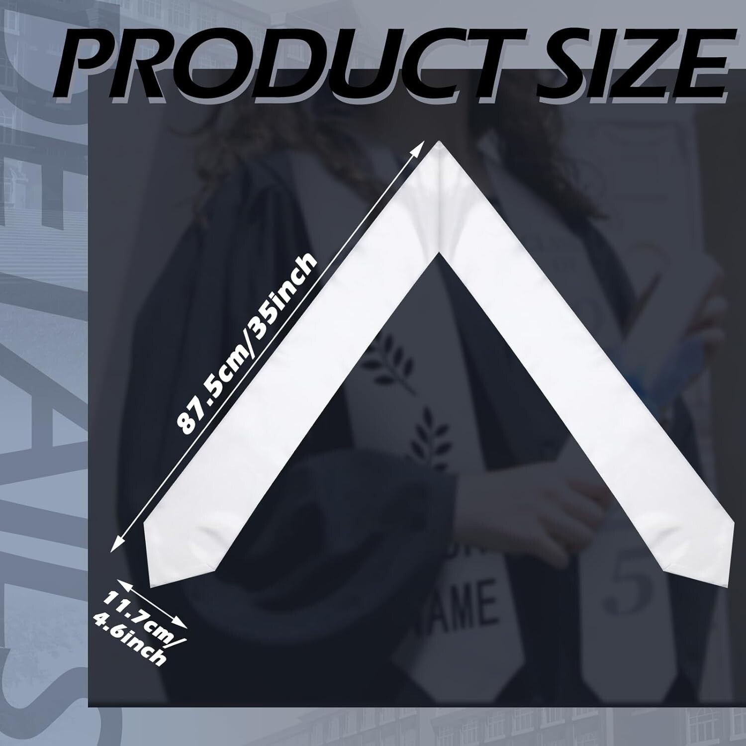 Unisex Graduation Stole Set - 24 Elegant White Satin Sashes for Memorable Events