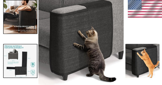 Elegant Cat Scratch Mat - Natural Sisal Furniture Protector for Left Side Use