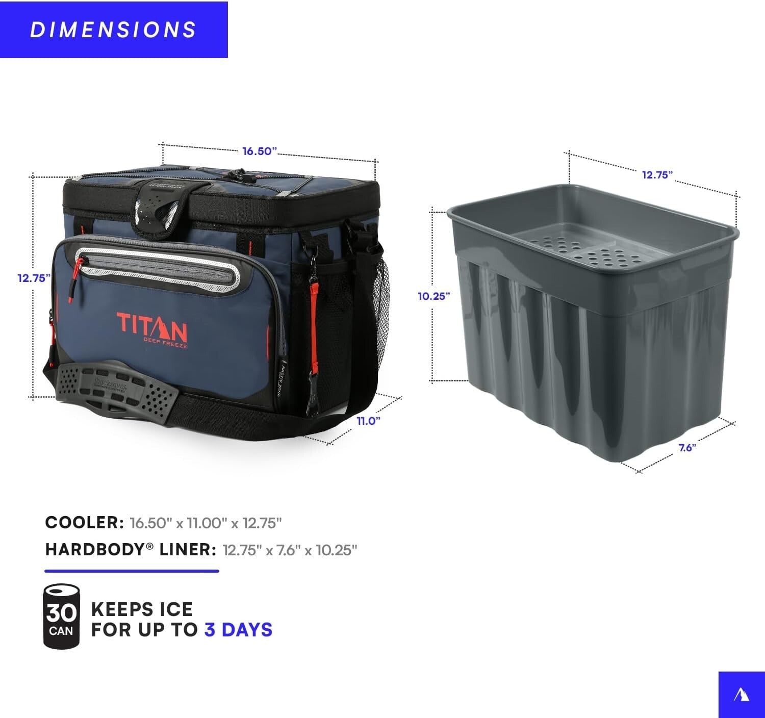 Deep Freeze Zipperless HardBody Cooler with SmartShelf - Perfect for Beach Trips