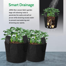 Load image into Gallery viewer, Space-Efficient Black Fabric Grow Bags 25 Gallon - Set of 12 with Plant Labels