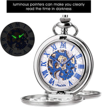 Load image into Gallery viewer, Luxury Mechanical Pocket Watch with Roman Numerals - Gift Box &amp; Chain Included