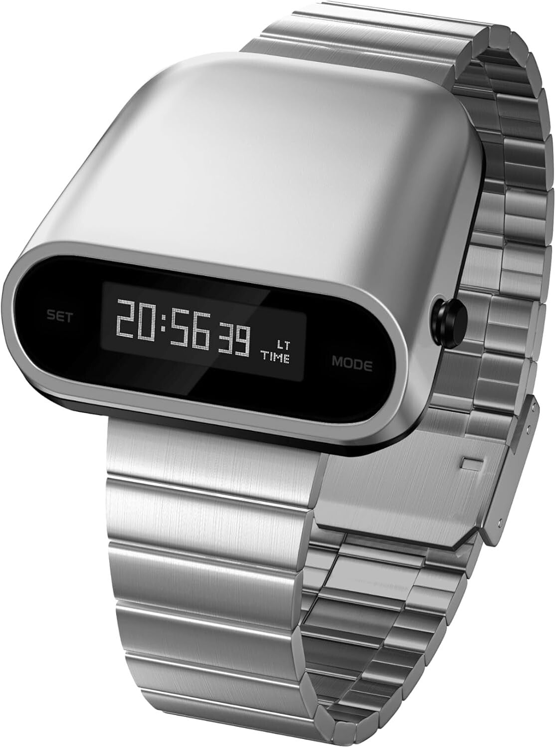 Stylish Men's OLED Digital Watch—Stainless Steel with Custom Watch Faces