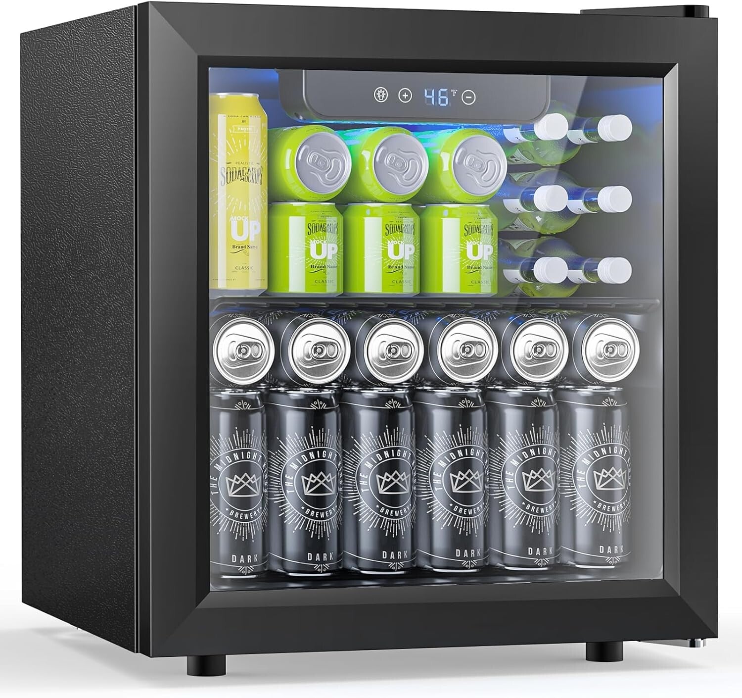 50 Can Mini Beverage Refrigerator with Digital Control - Compact Stylish Cooler