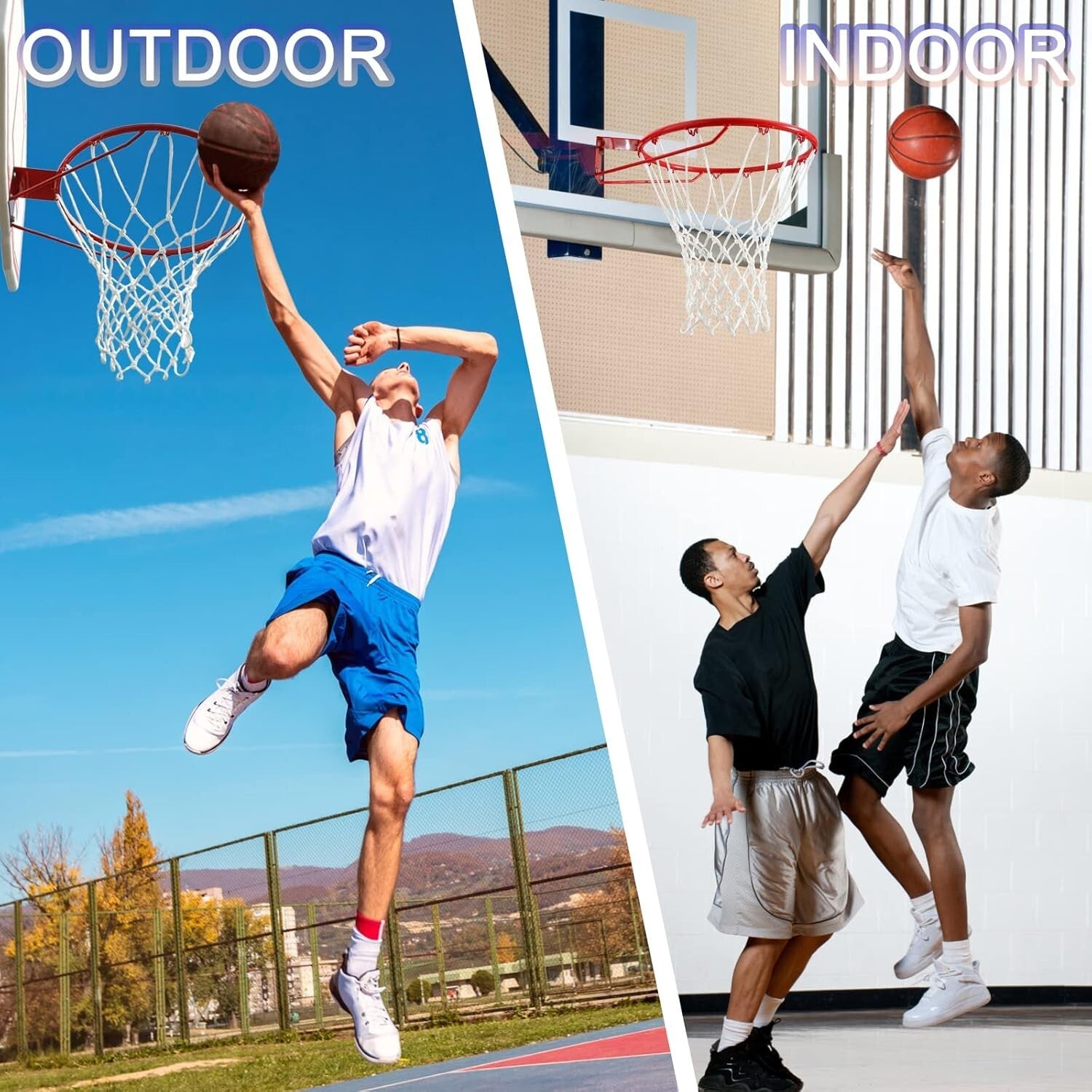 Easy Install Outdoor Basketball Net - 12 Loops, Heavy Duty for All Hoops
