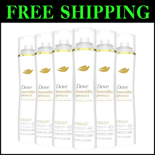 Coconut Oil Infused Flexible Hold Hairspray - 5.5 oz, Pack of 6 for Sleek Hair