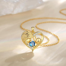 Load image into Gallery viewer, Sterling Silver Love Heart Pendant Necklace with Blue Topaz - Ideal Gift for Mom