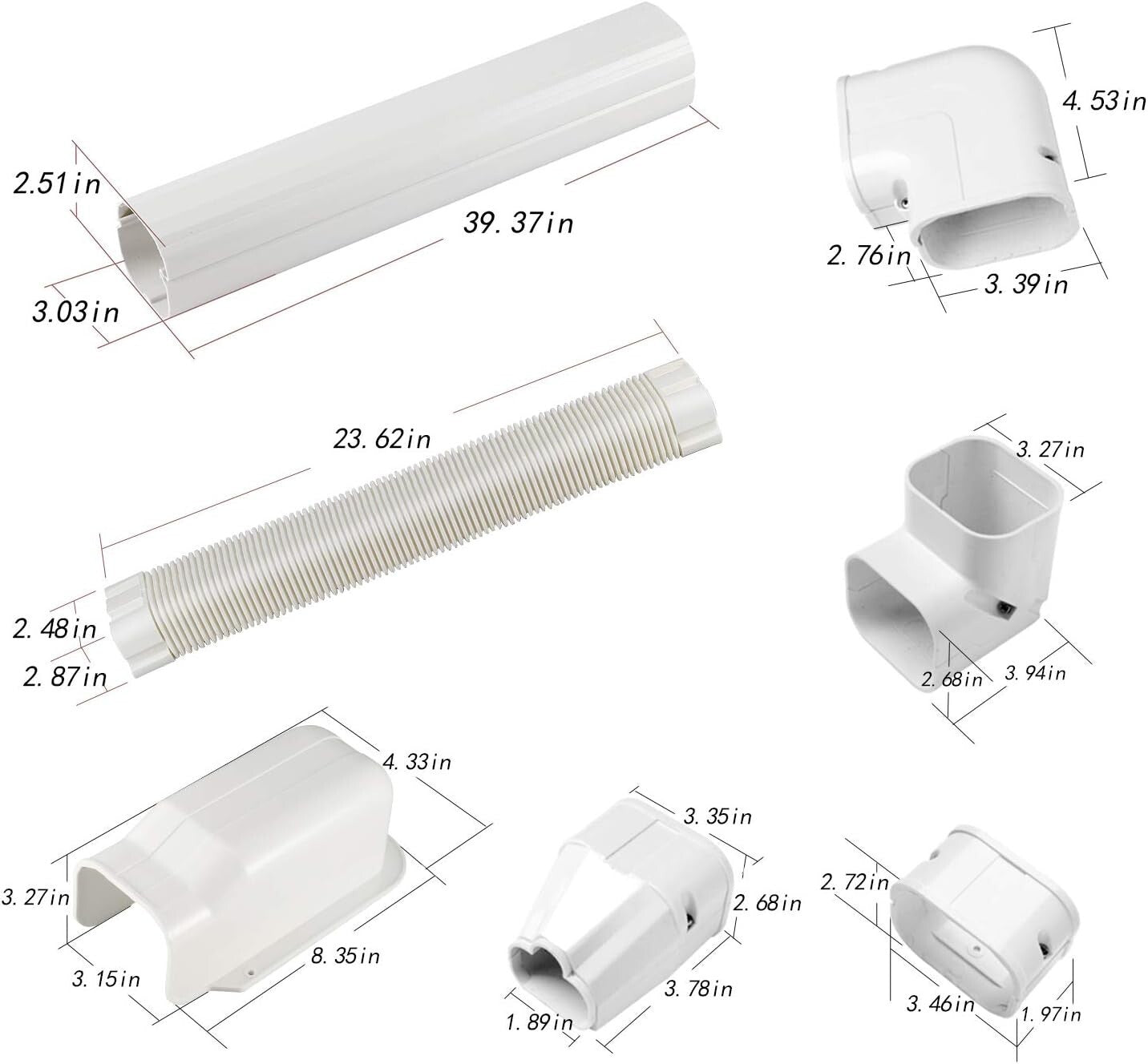 Decorative White Mini Split Line Set Cover Kit - Easy Installation & Neat Design