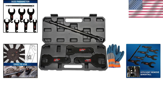 All-in-One Pneumatic Fan Clutch Wrench Kit with Blow-Molded Case - 32mm to 2''