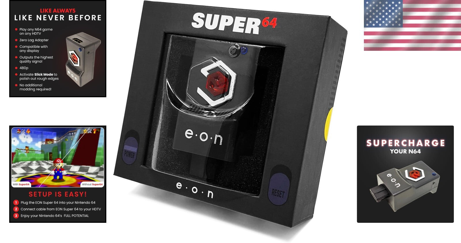 Super 64 HDMI Adapter for Nintendo 64 - Durable, Lightweight & Plug-and-Play