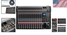 Load image into Gallery viewer, Versatile 12-Channel Audio Mixer for DJ &amp; Recording with Bluetooth &amp; USB Support