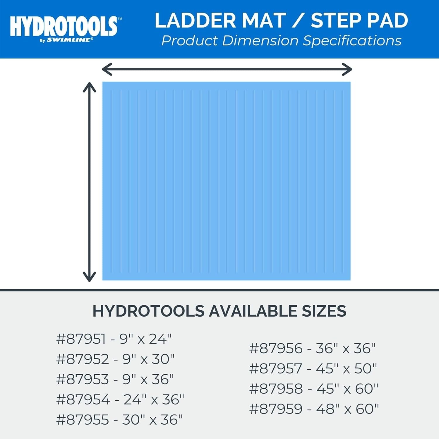 Versatile 36" x 36" Anti-Slip Pool Step Mat | Durable Protection for Ladders
