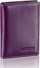 Load image into Gallery viewer, Premium Antiqued Purple Leather Card Case - Compact &amp; Stylish for Networking