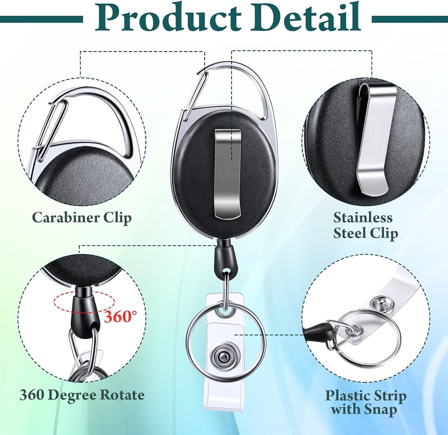 Versatile 80 Pack Retractable ID Badge Reels - Perfect for Office & Healthcare