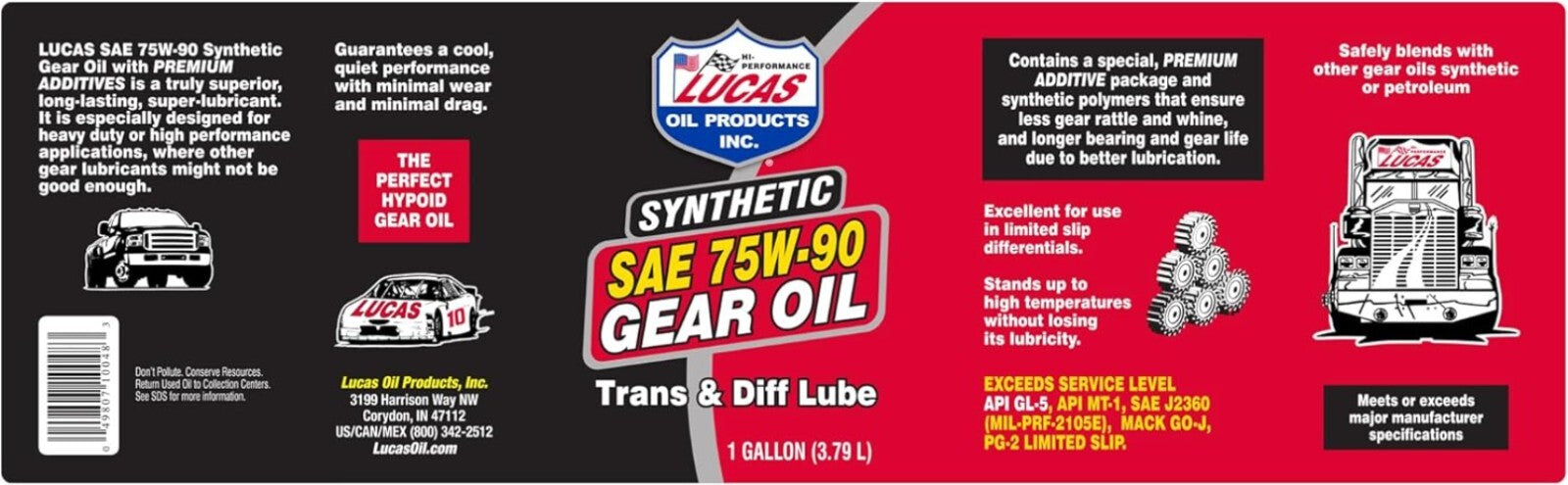 75W90 Synthetic Automotive Oil - High Performance & Temperature Resistant 3.8L