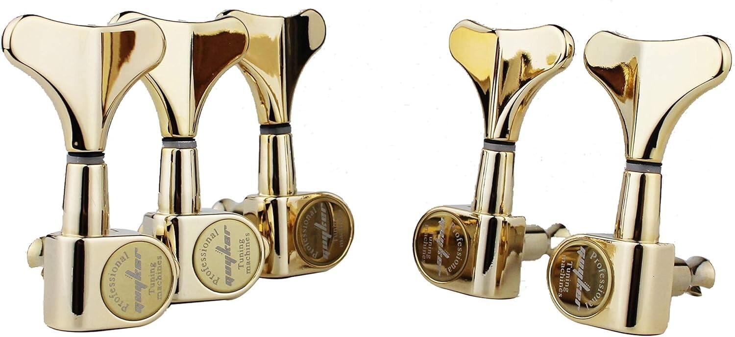 17:1 Ratio Golden Bass Guitar Tuners - Perfect for Jazz & Precision Instruments