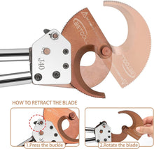 Load image into Gallery viewer, Heavy-Duty Ratchet Cable Cutters for 300mm² Copper/Aluminum Wire - 600mcm