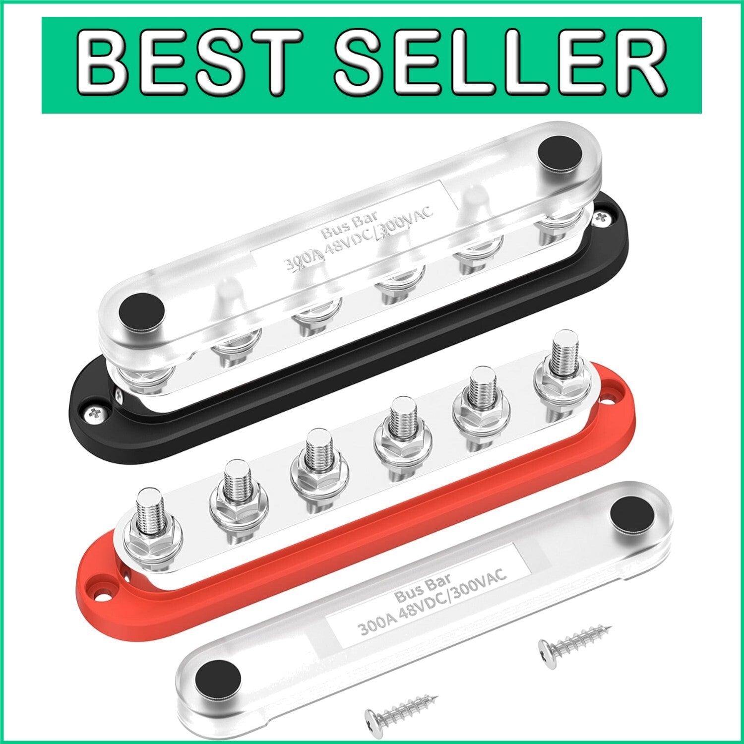 Durable 6 Post 300A Bus Bar with Polycarbonate Cover - Ideal for Solar Systems