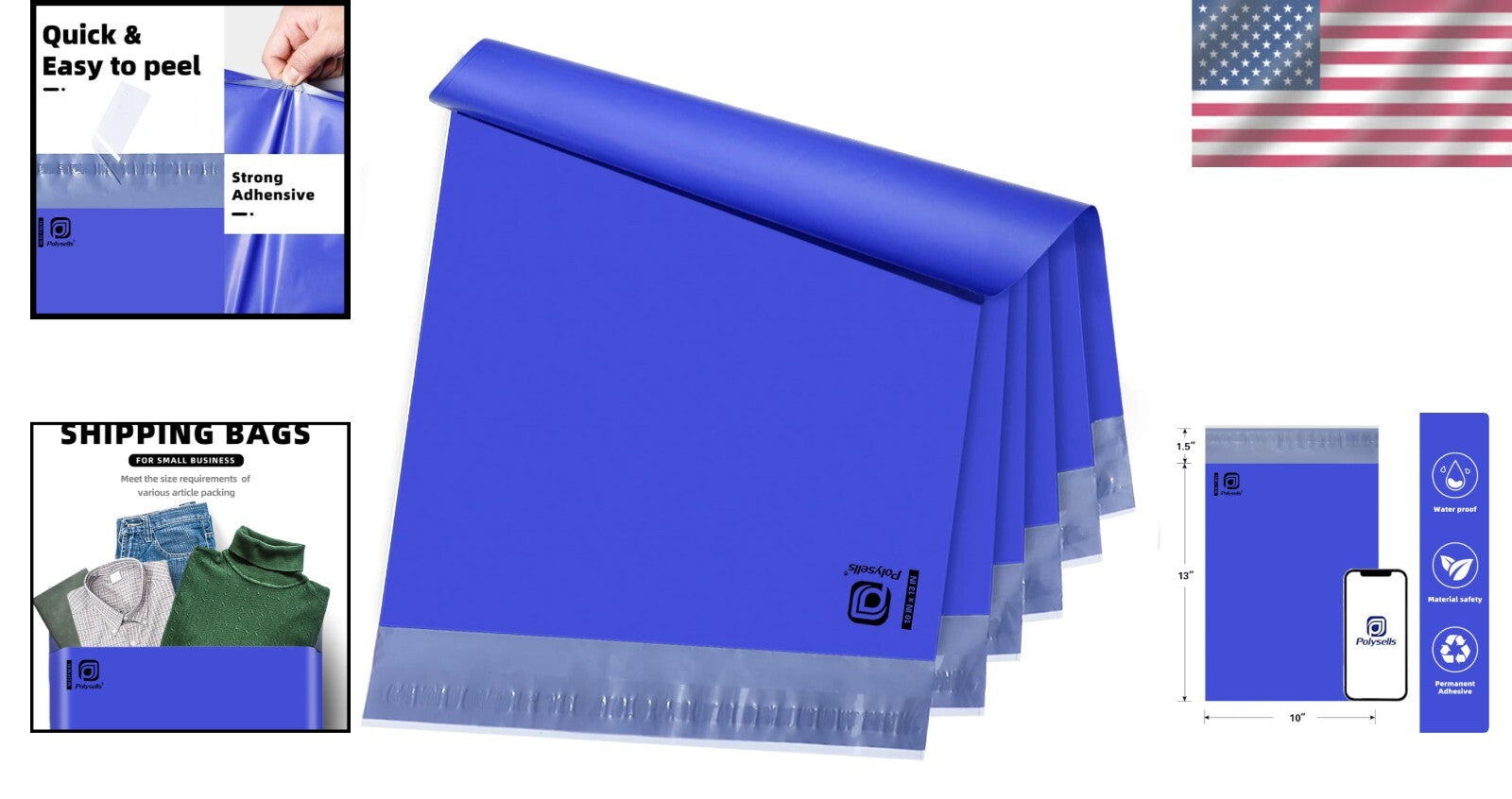 1000 Pcs 10x13 Inch Purple Poly Mailers - Waterproof & Tear-resistant Shippin...