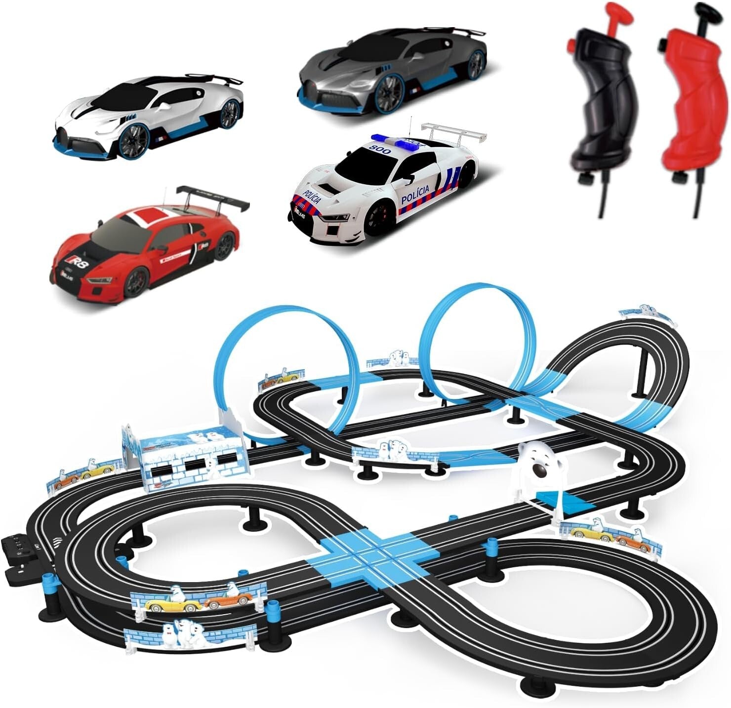 13.5M Slot Car Track Set with 4 Licensed Cars - Perfect for Family Racing Fun