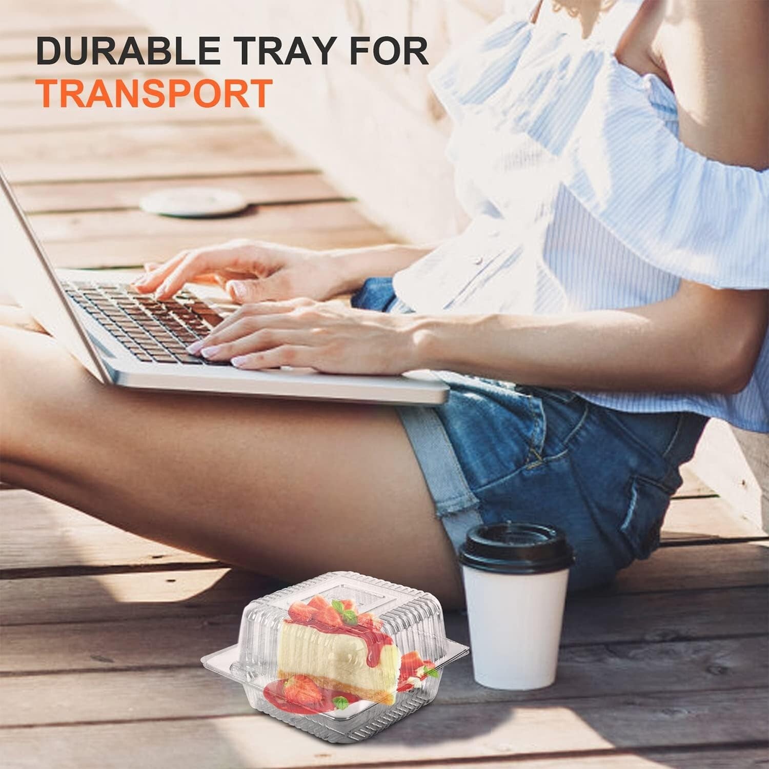 Durable Clamshell Disposable Containers - Perfect for Salads, Desserts, and More