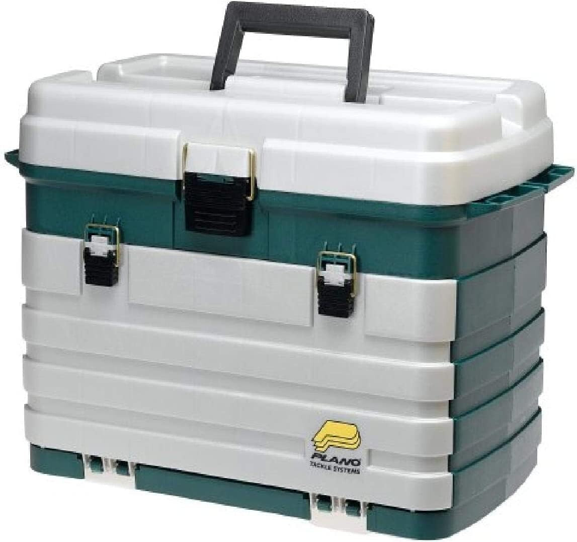 Versatile 4-Drawer Fishing Tackle Box with Removable Bait Racks and Tool Storage